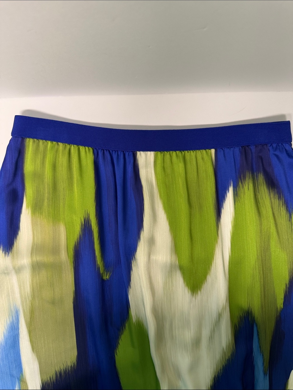 Etcetera Bold Blue, Green, & Cream Abstract Print Maxi Skirt Size Small - Picture 4 of 7